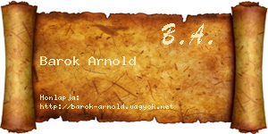 Barok Arnold névjegykártya