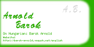 arnold barok business card